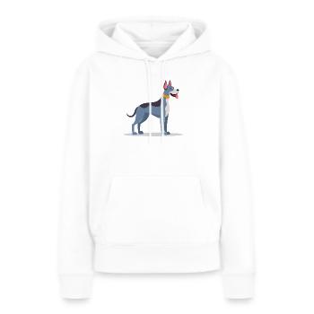 Dogue allemand gris-bleu (bande dessinée) - Sweat à capuche Premium bio Femme - blanc - Devant - Julia (174cm)