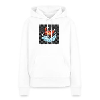 Le crabe surfe à travers les vagues - Sweat à capuche Premium bio Femme - blanc - Devant - Julia (174cm)