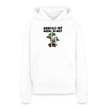 Bonsai-Baum – Geduld ist meine Kunst – Zen Design - Frauen Premium Bio Hoodie - Weiß - Vorne - Julia (174cm)