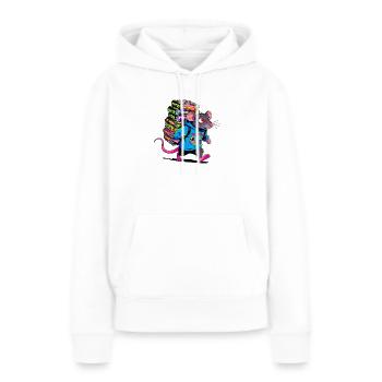 Die Ratte - Frauen Premium Bio Hoodie - Weiß - Vorne - Julia (174cm)
