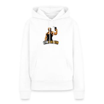 Gymfluencer – Bête Selfie – Édition Barbe - Sweat à capuche Premium bio Femme - blanc - Devant - Julia (174cm)