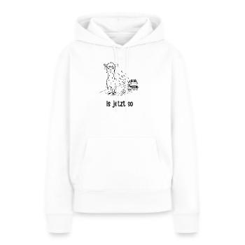 Alpaka – Is jetzt so - Frauen Premium Bio Hoodie - Weiß - Vorne - Julia (174cm)