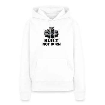 Rhino Construit, pas Né - Sweat à capuche Premium bio Femme - blanc - Devant - Julia (174cm)