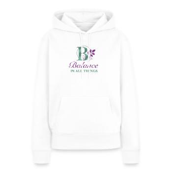 Balance_ _all_the_time - Sweat à capuche Premium bio Femme - blanc - Devant - Julia (174cm)