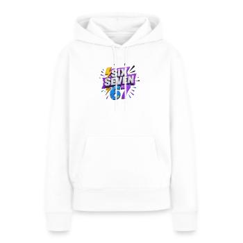 Six Seven 67 - Sweat à capuche Premium bio Femme - blanc - Devant - Julia (174cm)