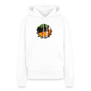 Renard endormi dans le cercle vert - Sweat à capuche Premium bio Femme - blanc - Devant - Julia (174cm)