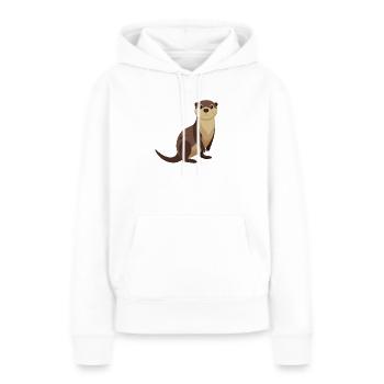 Loutre - Sweat à capuche Premium bio Femme - blanc - Devant - Julia (174cm)