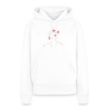 Croquis de lunettes de soleil de femme élégante - Sweat à capuche Premium bio Femme - blanc - Devant - Julia (174cm)