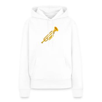 Posaune - Frauen Premium Bio Hoodie - Weiß - Vorne - Julia (174cm)