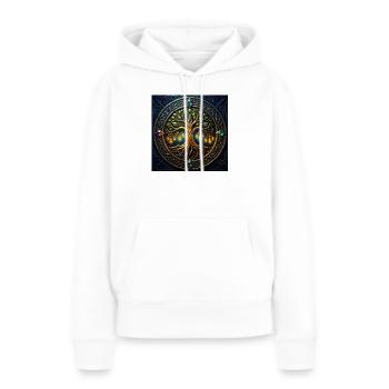 Mystic Tree mit Juwelen und Knoten - Frauen Premium Bio Hoodie - Weiß - Vorne - Julia (174cm)