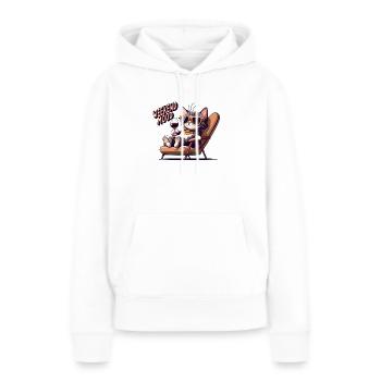 Süßes Katzen-Wochenend-Stimmungs-Katzenliebhaber-Shirt - Frauen Premium Bio Hoodie - Weiß - Vorne - Julia (174cm)