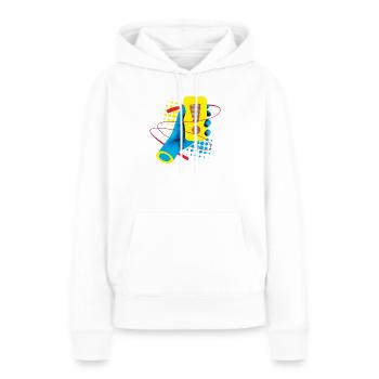 Neon Exklamation Gadget - Frauen Premium Bio Hoodie - Weiß - Vorne - Julia (174cm)