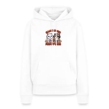 Game Over Fluffy Wins Katzen - Frauen Premium Bio Hoodie - Weiß - Vorne - Julia (174cm)