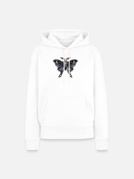 Kosmischer Nachtfalter - Frauen Premium Bio Hoodie - Weiß
