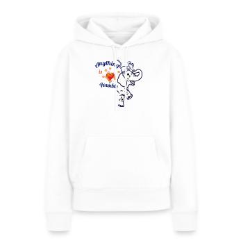 Alles ist möglich – Elefant und Maus - Frauen Premium Bio Hoodie - Weiß - Vorne - Julia (174cm)