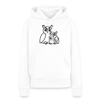 Eulenfamilie - Frauen Premium Bio Hoodie - Weiß - Vorne - Julia (174cm)