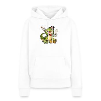 Tea-Rex  - Frauen Premium Bio Hoodie - Weiß - Vorne - Julia (174cm)