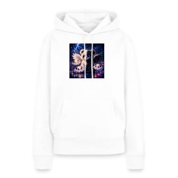 Echo Panda – Dual Spirit Edition - Frauen Premium Bio Hoodie - Weiß - Vorne - Julia (174cm)