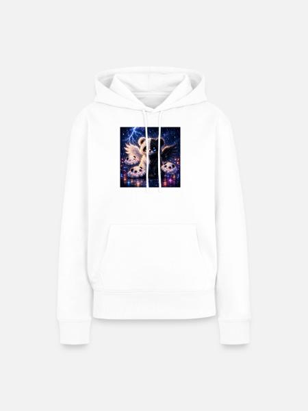 Echo Panda – Dual Spirit Edition - Frauen Premium Bio Hoodie - Weiß