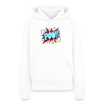 POW! Comic Pop Art Design – Knallig Retro - Frauen Premium Bio Hoodie - Weiß - Vorne - Julia (174cm)