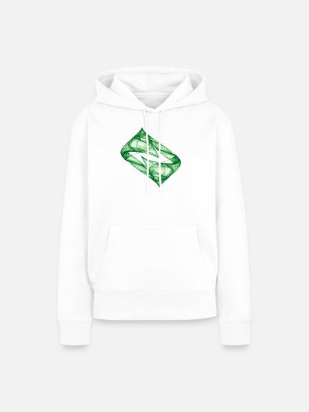 Dynamische Spur - Grün - Frauen Premium Bio Hoodie - Weiß