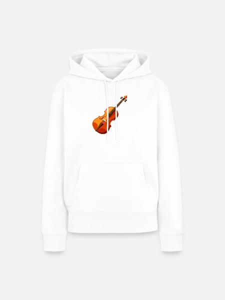 Geige - Frauen Premium Bio Hoodie - Weiß