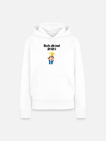 SCHULKIND 2026, EINSCHULUNG, ERSTKLÄSSLER, SCHULE - Frauen Premium Bio Hoodie - Weiß
