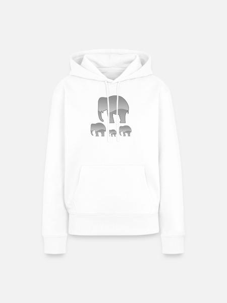 Elefanten - Frauen Premium Bio Hoodie - Weiß