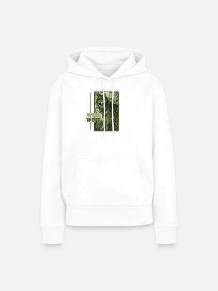 Jugendstil-Wildwolf - Frauen Premium Bio Hoodie - Weiß