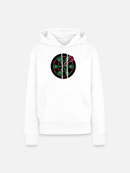 Dartscheibe Bullseye Icon - Frauen Premium Bio Hoodie - Weiß