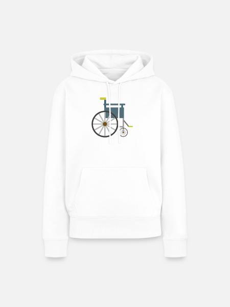 Rollstuhl - Frauen Premium Bio Hoodie - Weiß