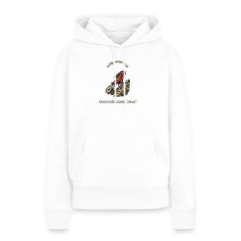 Mein Pferd hat den besseren Plan - Frauen Premium Bio Hoodie - Weiß - Vorne - Julia (174cm)