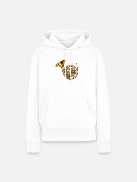 Fossiles Waldhorn - Frauen Premium Bio Hoodie - Weiß