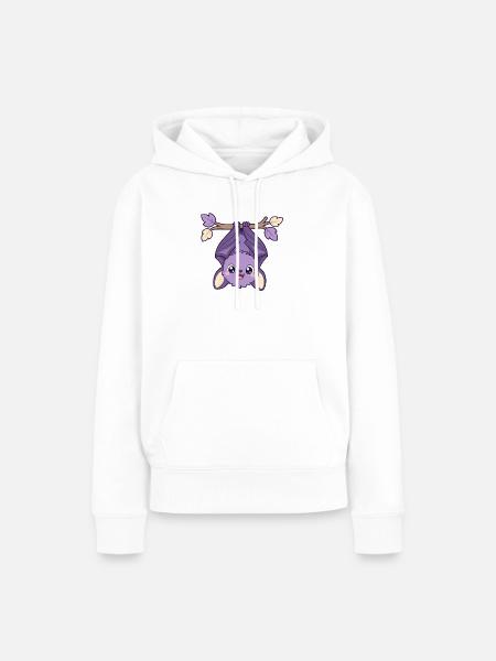 Friendly Bat – Kawaii Fledermaus - Frauen Premium Bio Hoodie - Weiß