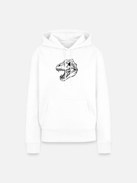 T-Rex-Dinosaurier-Schädelfossil - Frauen Premium Bio Hoodie - Weiß
