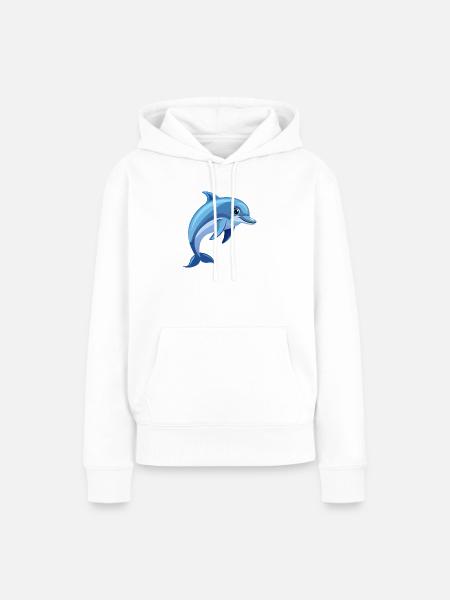 Delfin - Frauen Premium Bio Hoodie - Weiß