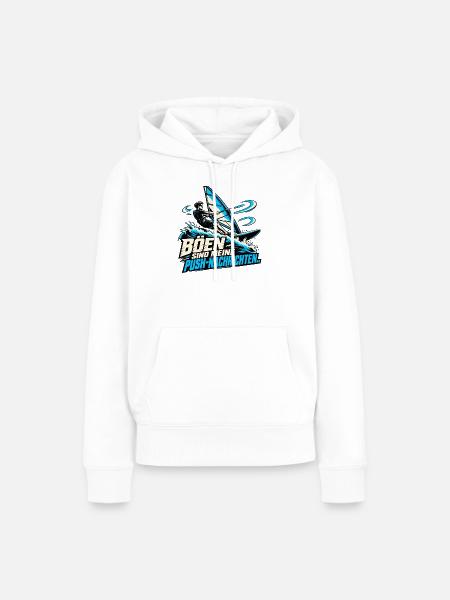 Wellenreiter Böen PushNachrichten - Frauen Premium Bio Hoodie - Weiß