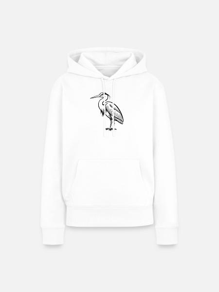 Reiher - Frauen Premium Bio Hoodie - Weiß