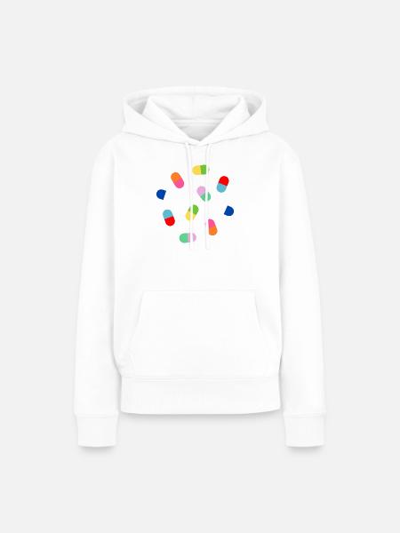 Farbblock-Kapsel-Burst - Frauen Premium Bio Hoodie - Weiß