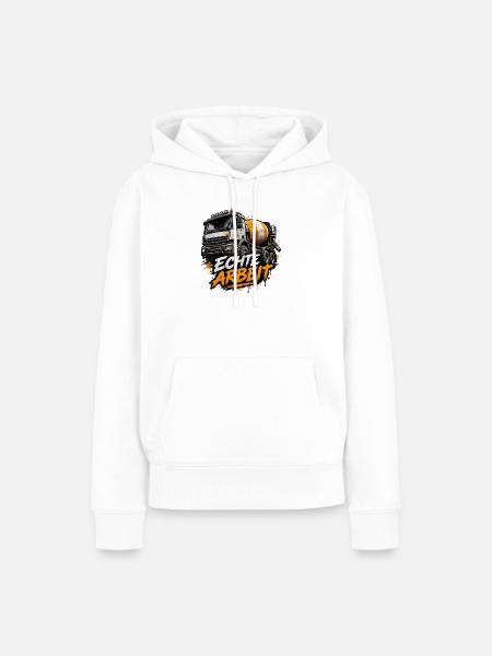 Echte Arbeit Betonmischer - Frauen Premium Bio Hoodie - Weiß