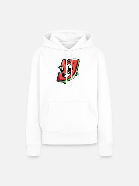 Frech-fröhliche Wassermelonen Scheibe - Frauen Premium Bio Hoodie - Weiß