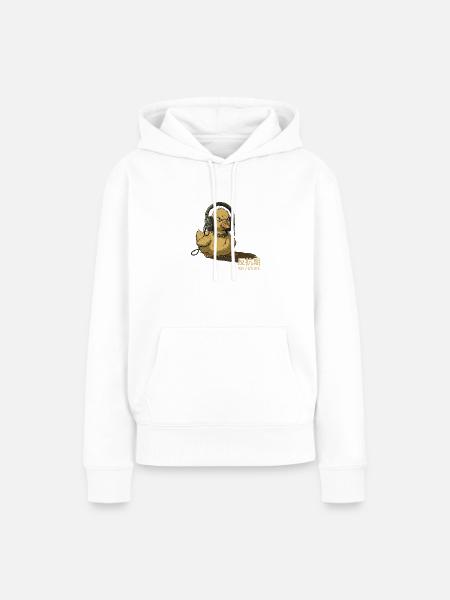 Punk-Ente mit Kopfhörern – No Future - Frauen Premium Bio Hoodie - Weiß