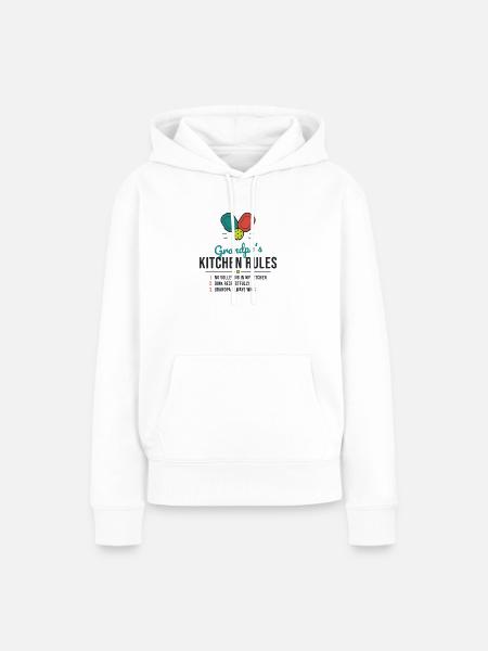 Grandpa's Kitchen Rules Tee - Frauen Premium Bio Hoodie - Weiß