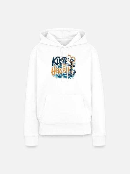 Küste im Herzen – Maritimes Design - Frauen Premium Bio Hoodie - Weiß