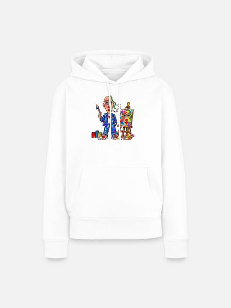 Bunter Maler mit Farbspritzern - Frauen Premium Bio Hoodie - Weiß