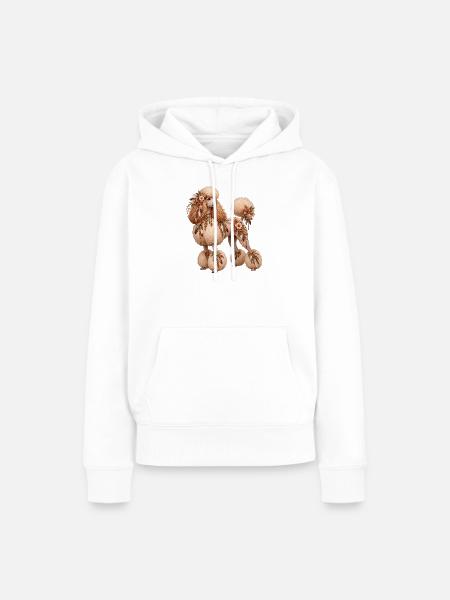 Pudel – Romantischer Blumenstil - Frauen Premium Bio Hoodie - Weiß