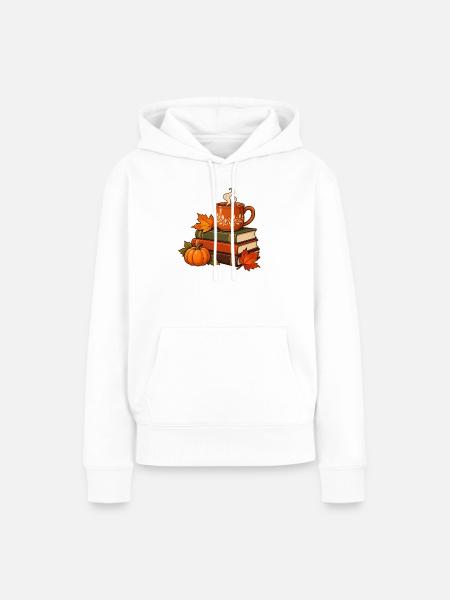 Bücher und Tee - Frauen Premium Bio Hoodie - Weiß