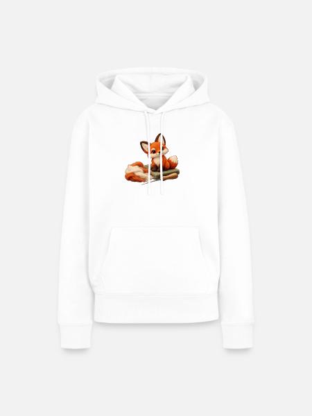 Filzfuchs-Basteltisch - Frauen Premium Bio Hoodie - Weiß