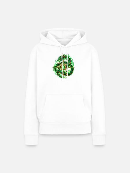 Smaragdgrüner Schlangenstern - Frauen Premium Bio Hoodie - Weiß