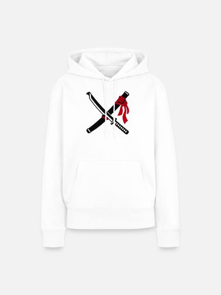Gekreuzte Katana Schwerter Logo - Frauen Premium Bio Hoodie - Weiß